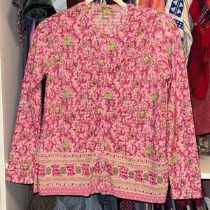 RAFAEL Pink and Green Textured Top